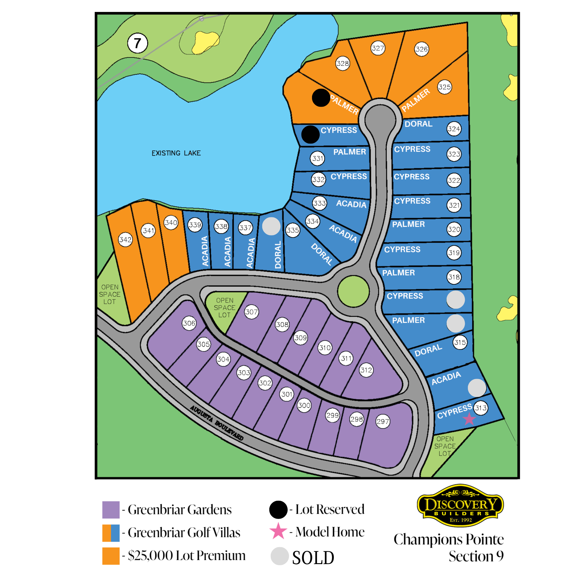 Champions Pointe Section 9  Golf Villas and Gardens plat map